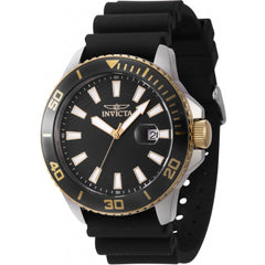 Invicta Men's Quartz Watch - Pro Diver Black and Gold Tone Bezel Strap | 46091