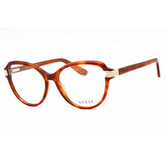 Guess Women's Eyeglasses - Blonde Havana Acetate Full Rim Cat Eye Frame | GU2955 053