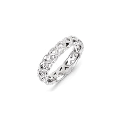 Sterling Silver Stackable Expressions Carved Band Ring | QSK1439