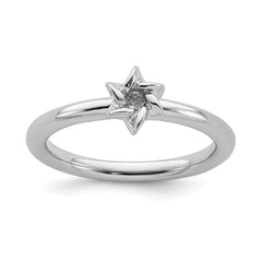 Sterling Silver Stackable Expressions Rhodium Star of David Ring | QSK1951