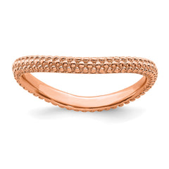 Sterling Silver Stackable Expressions Polished Pink-plated Wave Ring | QSK686