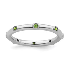 Sterling Silver Stackable Expressions Peridot Ring | QSK381