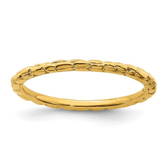 Sterling Silver Stackable Expressions Gold-plated Twisted Ring | QSK178