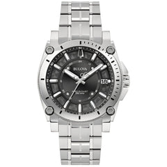 Bulova Men's Watch - Icon Quartz Grey Dial Silver Stainless Steel Bracelet | 96B417