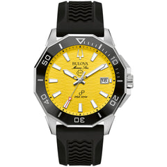Bulova Men's Watch - Marine Star Precisionist Yellow Dial Silicone Strap | 96B431