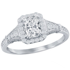 Classic Women's Emerald-Cut CZ Vintage Ring - W-2877