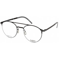 Flexon Men's Eyeglasses - Black Metal Round Full Rim Frame | FLEXON B2003 001