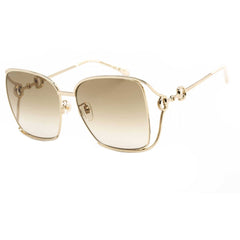 Gucci Women's Sunglasses - Gold Oversized Full Rim Frame Brown Lens | GG1020S 004