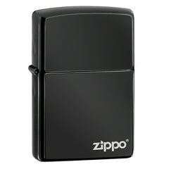 Zippo 24756ZL Classic Ebony Laser Engraved Logo Windproof Lighter