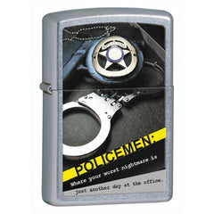 Zippo 28279 Classic Street Chrome Police Badge Handcuff Windproof Lighter