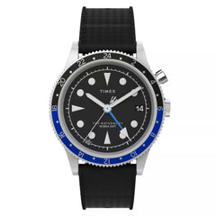 Timex Men's Watch - Waterbury Quartz Black Dial Synthetic Rubber Strap | TW2W22600VQ
