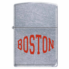 Zippo AD205 Classic Street Chrome Red Font Boston Windproof Pocket Lighter