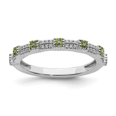 Sterling Silver Stackable Expressions Peridot & Diamond Ring | QSK2155