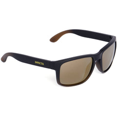 Invicta Unisex Sunglasses - Black TR90 Rectangular Shape Frame Gold Lens | IEW052-02