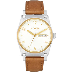 Nixon Women's Watch - Jane Quartz White Dial Brown Genuine Leather Strap | A955-2706