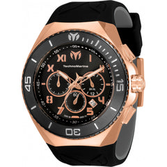 Technomarine Men's Watch - Manta Ocean Chrono Rose Gold Case Black Dial | TM-220009
