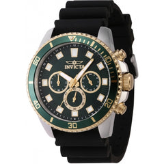 Invicta Men's Quartz Watch - Pro Diver Chronograph Green/Gold Tone Bezel Strap | 46127