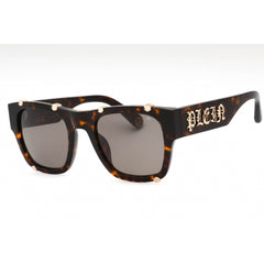 Philipp Plein Unisex Sunglasses - Shiny Dark Tortoise Gold Square Frame | SPP042W 0722