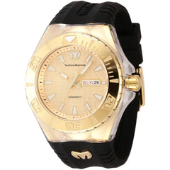 Technomarine Men's Watch - Cruise Monogram Gold Tone Dial Black Strap | TM-122012