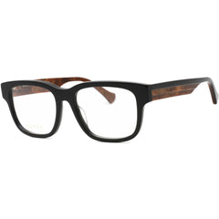 Gucci Men's Eyeglasses - Black/Brown Square Full Rim Plastic Frame | GG1303O 004