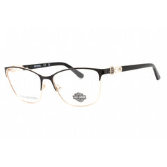 Harley Davidson Women's Eyeglasses - Shiny Black Metal Cat Eye Frame | HD0553 001