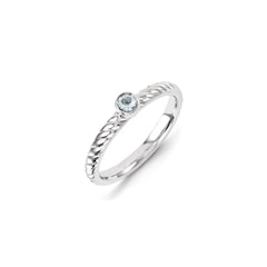 Sterling Silver Stackable Expressions Aquamarine Ring | QSK1265
