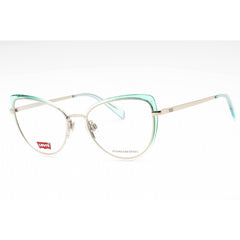 Levi's Women's Eyeglasses - Azure Grey Metal Full Rim Cat Eye Frame | LV 1050 0AS1 00