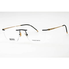 Hugo Boss Men's Eyeglasses - Matte Black Square Rimless Frame | BOSS 1266/C 0003 00