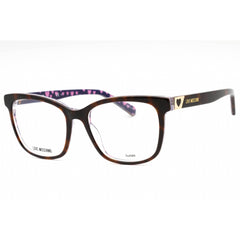 Moschino Love Women's Eyeglasses - Havana Plastic Rectangular Frame | MOL585 0086 00