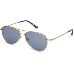 Toms Unisex Sunglasses - Shiny Gold Metal Frame Blue Lens | TOMS KILGORE 201 10013969