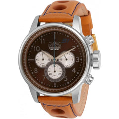 Invicta Men's Chrono Watch - S1 Rally Brown and Silver Tone Dial Leather Strap | 30916
