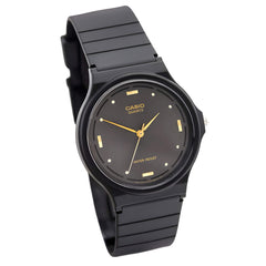 Casio Men's Watch - Quartz Round Case Black Dial Black Resin Strap | MQ76-1A