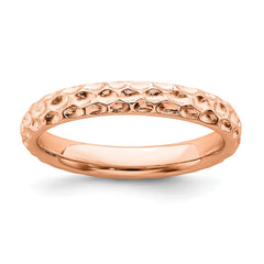 Sterling Silver Stackable Expressions Pink-plated Ring | QSK276