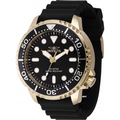 Invicta Men's Watch - Pro Diver Black Dial Yellow Gold Case Silicone Strap | 47226