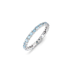 Sterling Silver Stackable Expressions Blue Topaz Ring | QSK1218