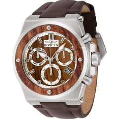 Invicta Unisex Watch - Akula Chronograph Brown and Silver Dial Leather Strap | 45715