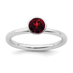 Sterling Silver Stackable Expressions High 5mm January Swarovski Ring | QSK961