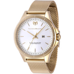 Technomarine Women's Watch - MoonSun Silver Tone Dial Yellow Gold Case | TM-822036