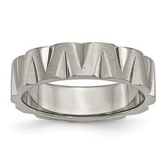 Titanium Notched 6mm Satin & Polished Band | TB327