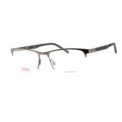 Hugo Men's Eyeglasses - Matte Dark Ruthenium Metal Rectangular Frame | HG 1142 0R80 00