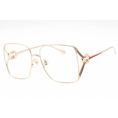 Gucci Women's Eyeglasses - Gold Metal Full Rim Butterfly Frame | GG1321O 002