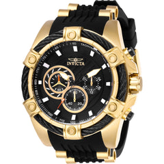 Invicta Men's Watch - Bolt Chrono Black and Gold Dial Steel and Rubber Strap | 26818