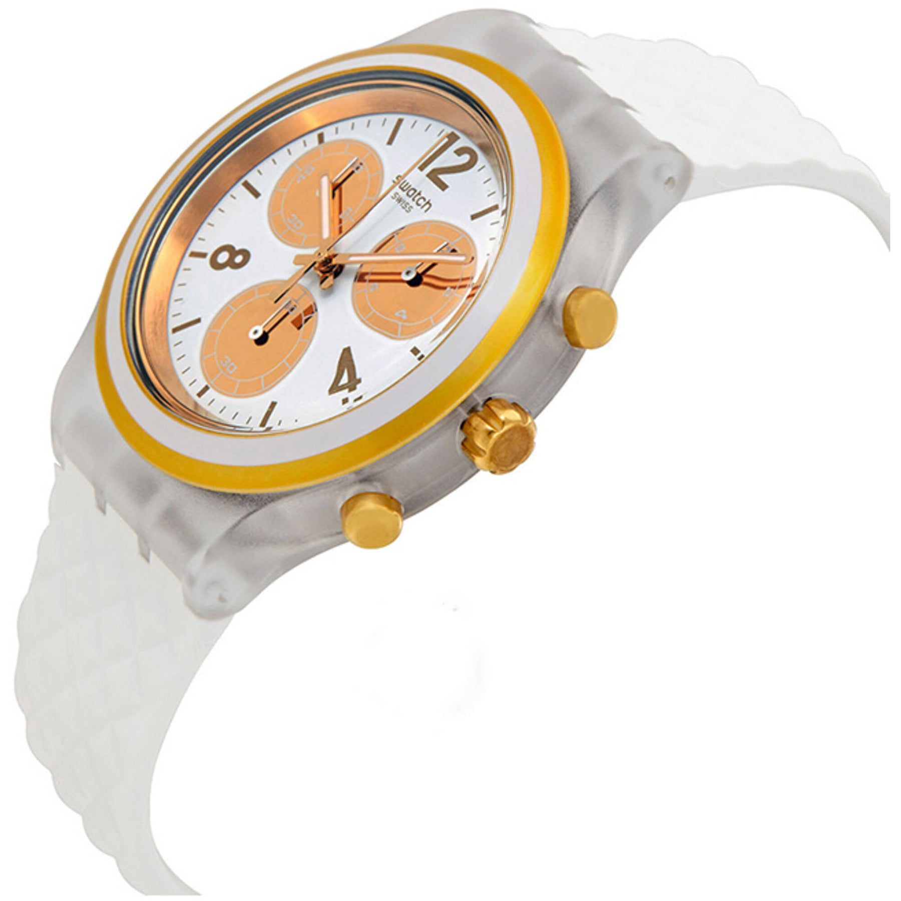 Swatch Yellow and White Chronograph Watch MISSION TO THE SUN - Bioceramic MoonSwatch Collection main image 3