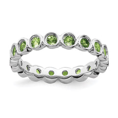 Sterling Silver Stackable Expressions Peridot Ring | QSK393