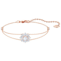 Swarovski Women's Bracelet - Sunshine White Crystal Motif Rose Gold Plated | 5451357