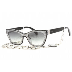 Guess Women's Sunglasses - Shiny Black Cat Eye Full Rim Frame Smoke Lens | GU7873 01B