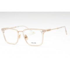 Police Women's Eyeglasses - Clear On Gold Metal Rectangular Full Rim | VPLF09 300Y