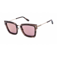 Tom Ford Unisex Sunglasses - Coloured Havana Metal Cat Eye Shape Frame | FT0573 55Z