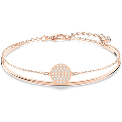 Swarovski Women's Bangle Bracelet - Sublima Crystal Pave Disc Rose Gold | 5274892