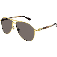 Gucci Men's Sunglasses - Gold Full Rim Metal Frame Brown Lens | GG1220S 002